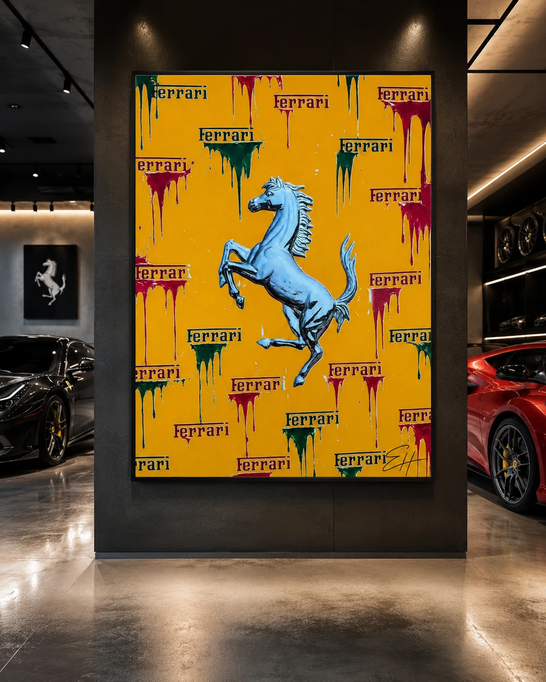 Luxury Running Wild artwork shown in a luxury interior